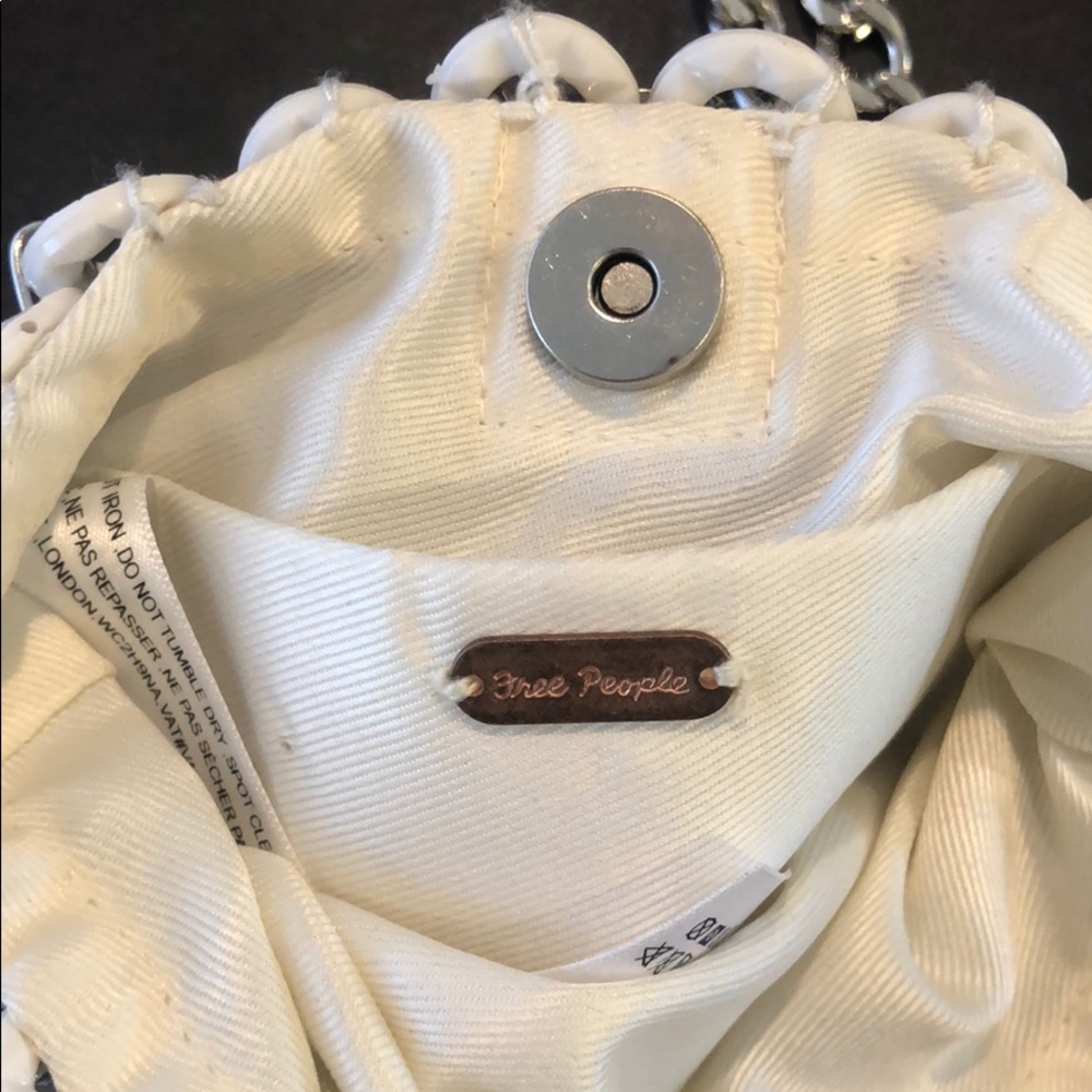Free People White Beaded Crossbody Clutch Purse - Picture 5 of 6